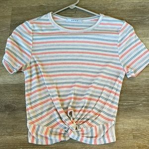stripped crop top size small